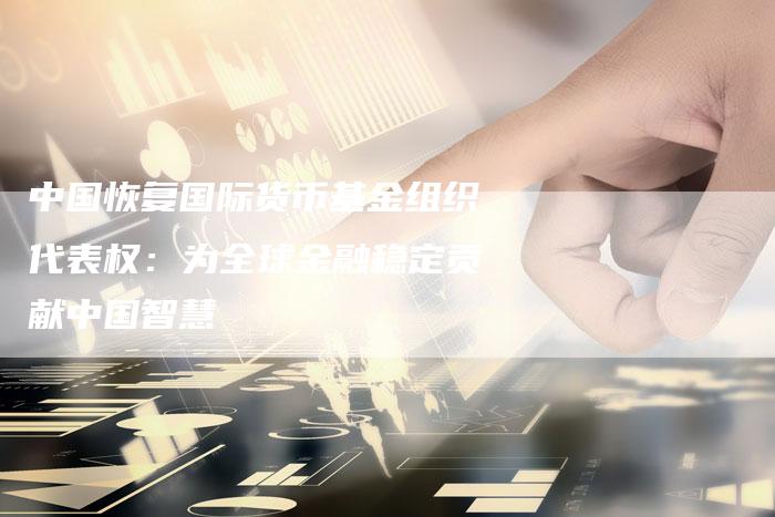 中国恢复国际货币基金组织代表权：为全球金融稳定贡献中国智慧